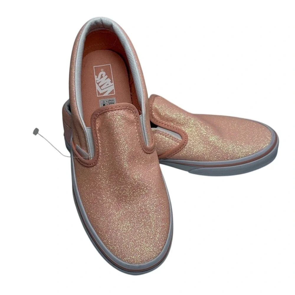 Vans Kids Sparkly Peach Slip-On Sneakers New‎ without box